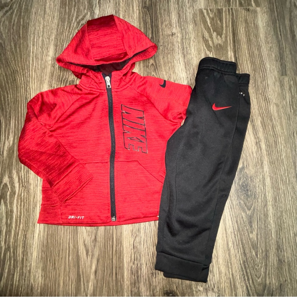 Nike Kids Black and Red Tracksuit 24 months